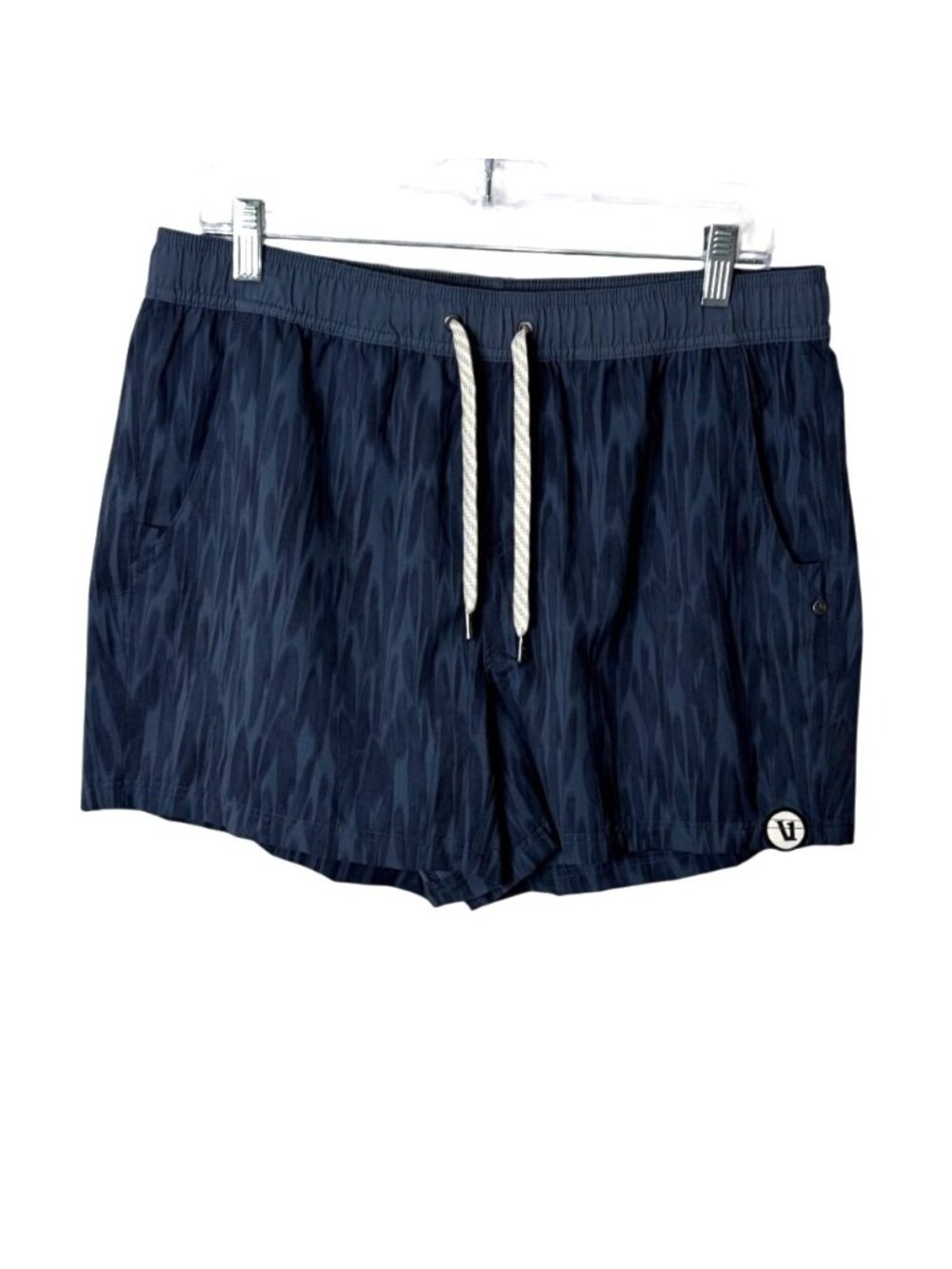 Vuori Size L Kore 4" Shorts Lined Blue Sea Pampas Drawstring